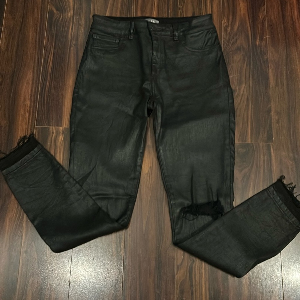 DL1961 Black Leather look, distressed, Skinny Leg Pants-size 29